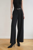 Athena Acetate Wide Leg Pants - Black