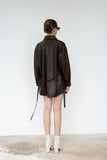 Albie Leather Shirt - Brown