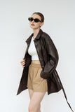 Albie Leather Shirt - Brown