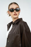 Albie Leather Shirt - Brown