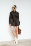 Albie Leather Shirt - Brown