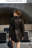 Albie Leather Shirt - Black