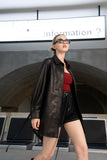 Albie Leather Shirt - Black
