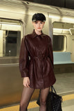 Albie Leather Shirt - Red