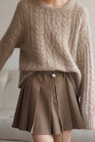 Cappuccino Pleated Mini Skirt