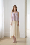 Ivory Pleated Maxi Skirt