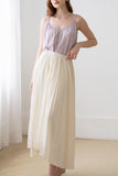 Ivory Pleated Maxi Skirt