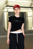 Gem Crystal Logo Embellished Cropped T-Shirt