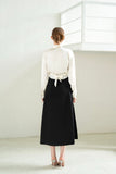 Power Satin Slide-Split Skirt