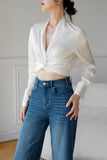 April Acetate Wrap Top