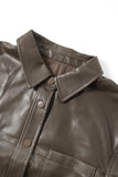 Albie Leather Shirt - Brown