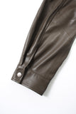 Albie Leather Shirt - Brown