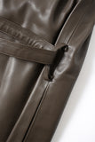 Albie Leather Shirt - Brown