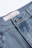 Mermaid Tears Rhinestone Embellished Flared Jeans
