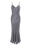 Emerald Cupro Maxi Dress