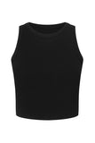 Becky Ribbed Tank - Black