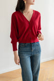 Rainy Day Knitted Cardigan - Red