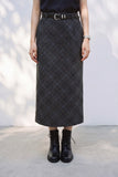 Margaret Wool Checked Midi Skirt