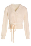 Secret Voice Lace Trimmed 
Wrapped Wool Top