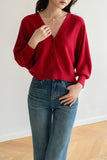 Rainy Day Knitted Cardigan - Red