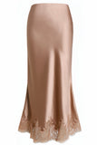 Aurelia Lace Trimmed Acetate Midi Skirt