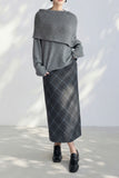 Merlot Wool Sweater - Grey