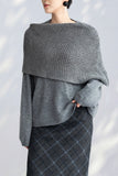 Merlot Wool Sweater - Grey