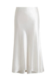 Mermaid Acetate Midi Skirt - White