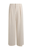 Athena Acetate Wide Leg Pants - Beige