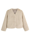 Nicole Faux Fur Coat - Beige