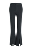 Second Cue Flared Leg Pants - Dark Grey