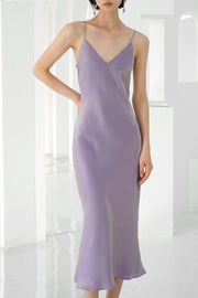 Daydream Reversible Satin Dress - Purple