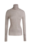 Sparkle Wool Turtleneck Top - Brown