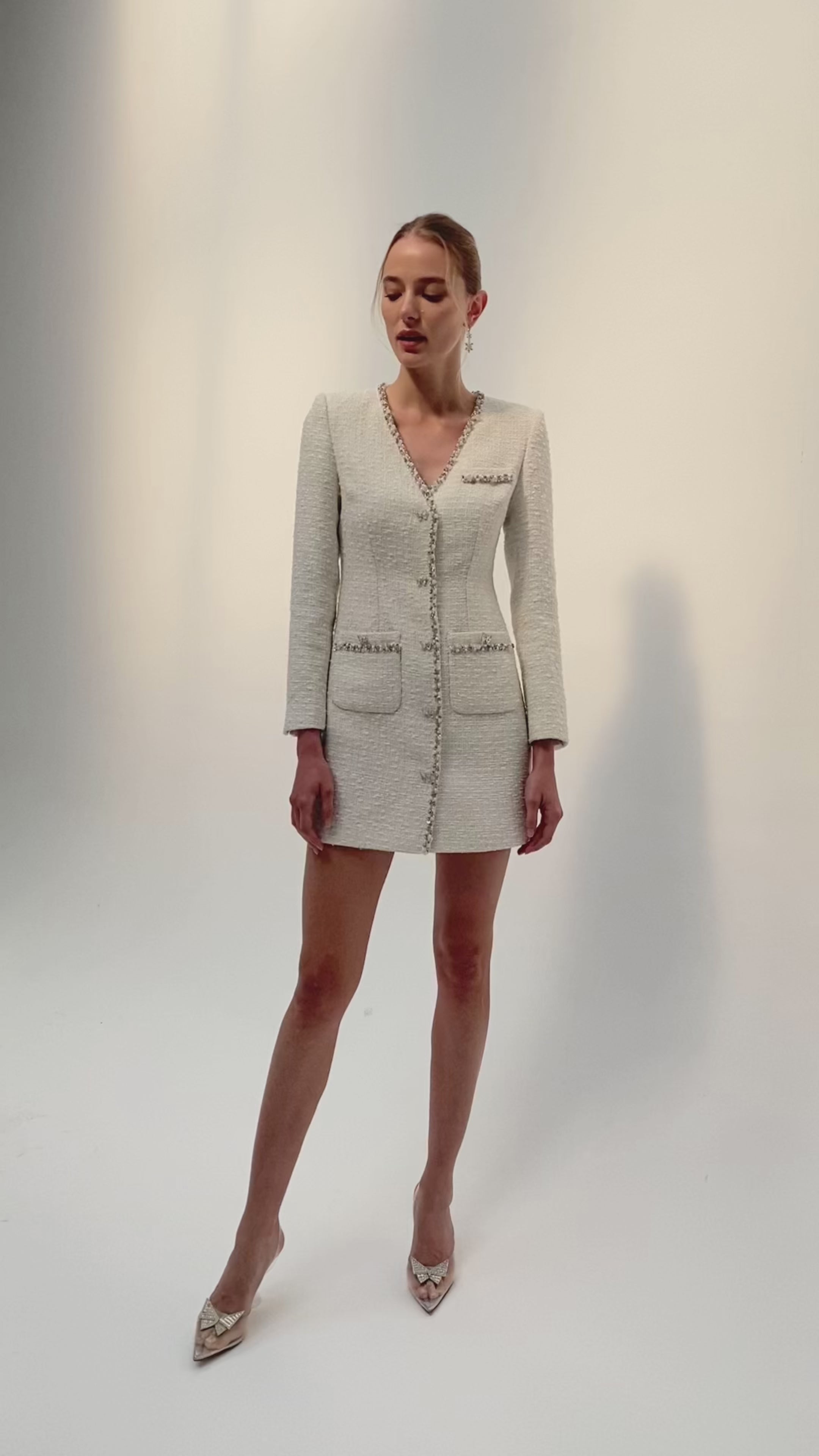 Queenie Tweed Mini Dress