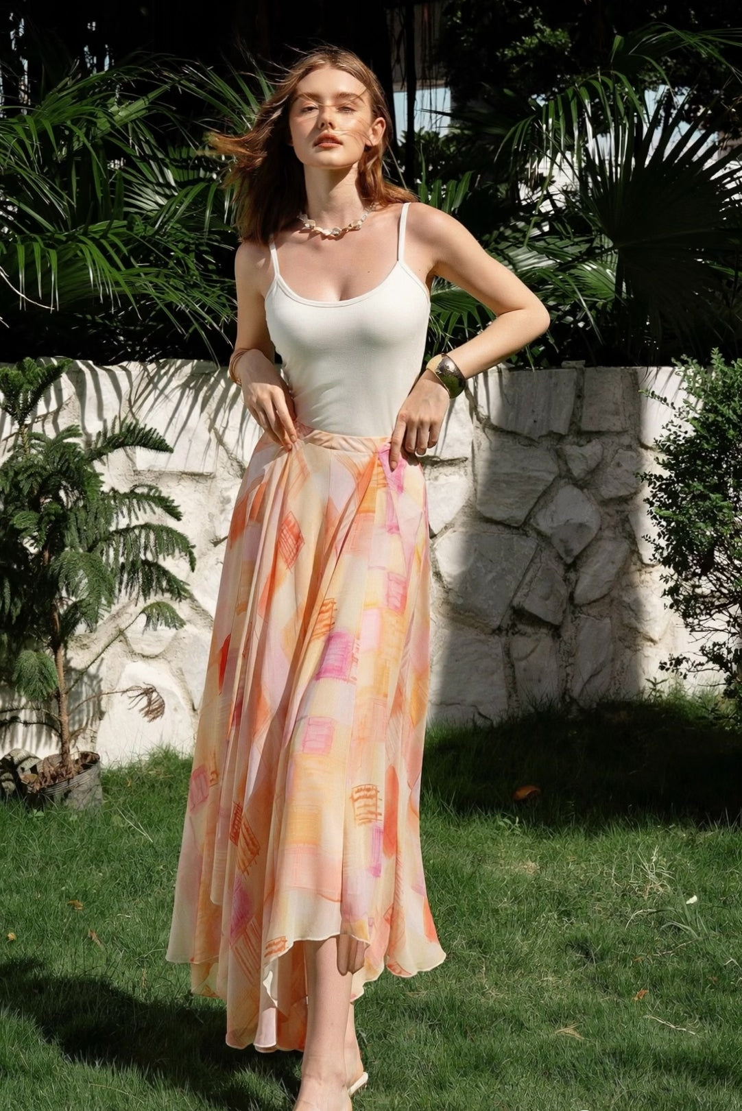 Dopamine Chiffon Maxi Skirt