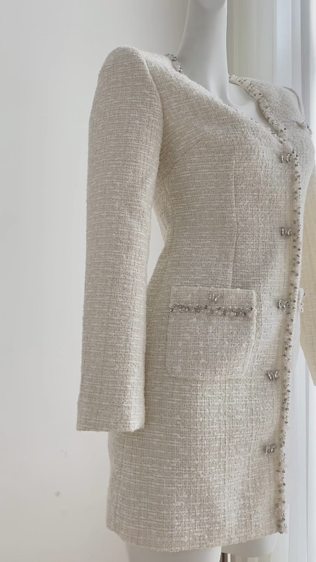 Queenie Tweed Mini Dress