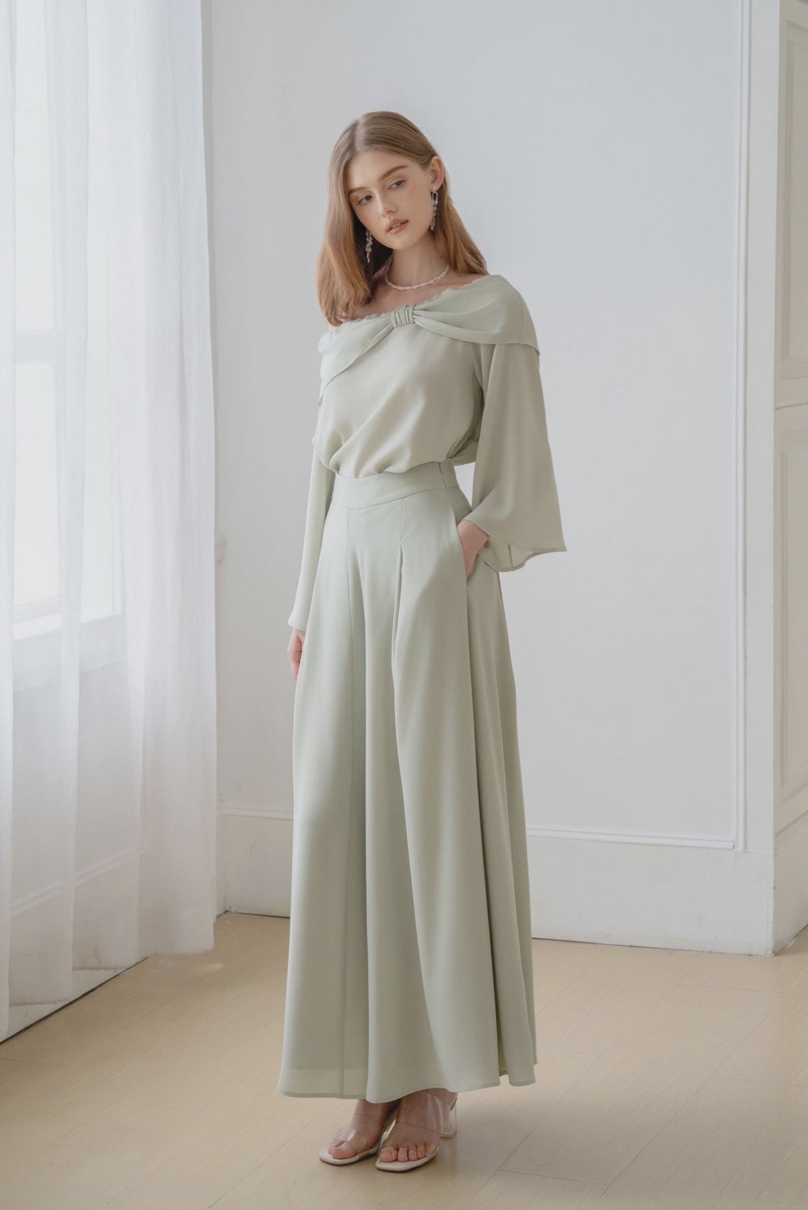 Valentina Acetate Wide Leg Pants