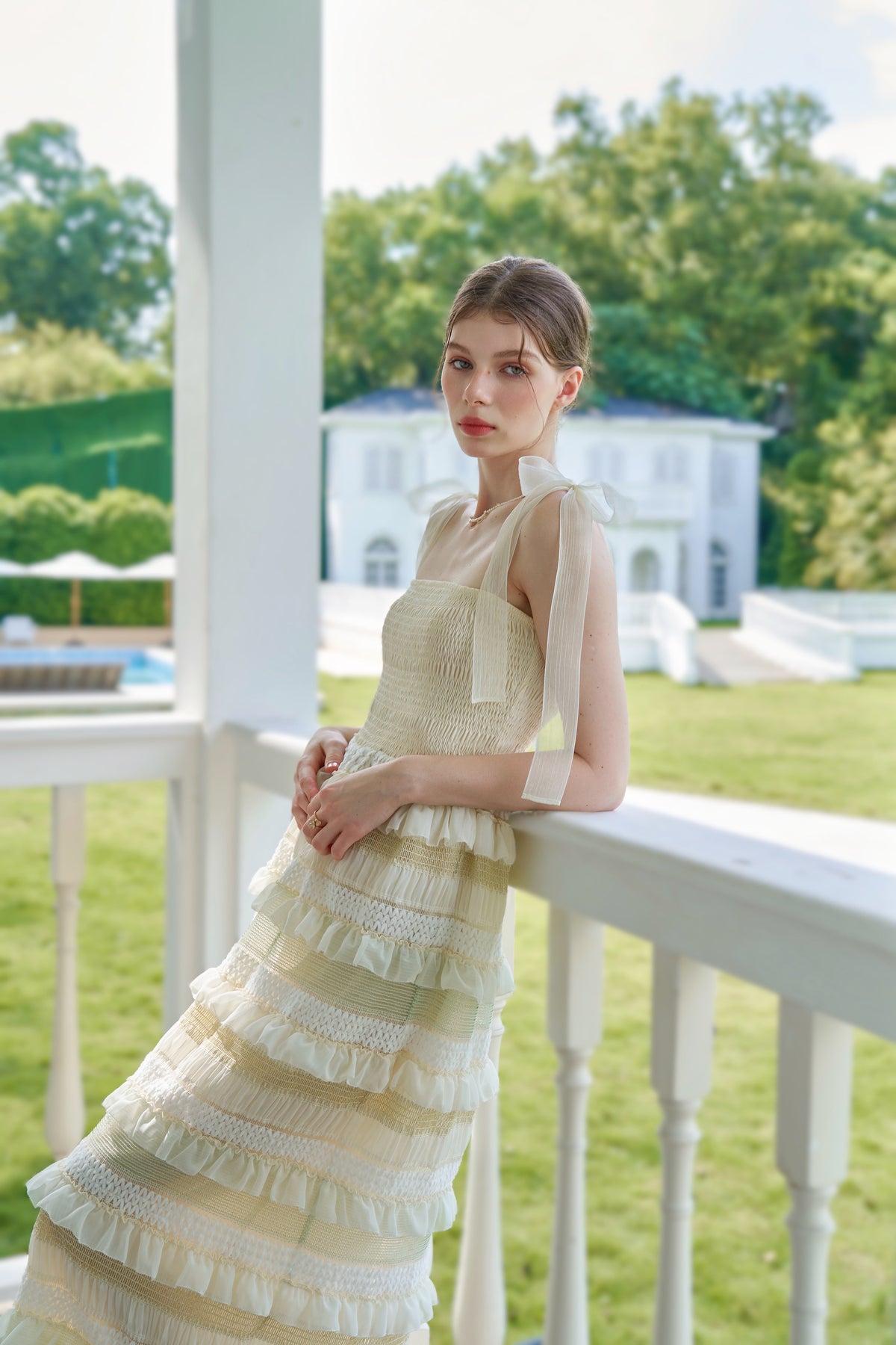 Sugar Coated Shirred Maxi Dress