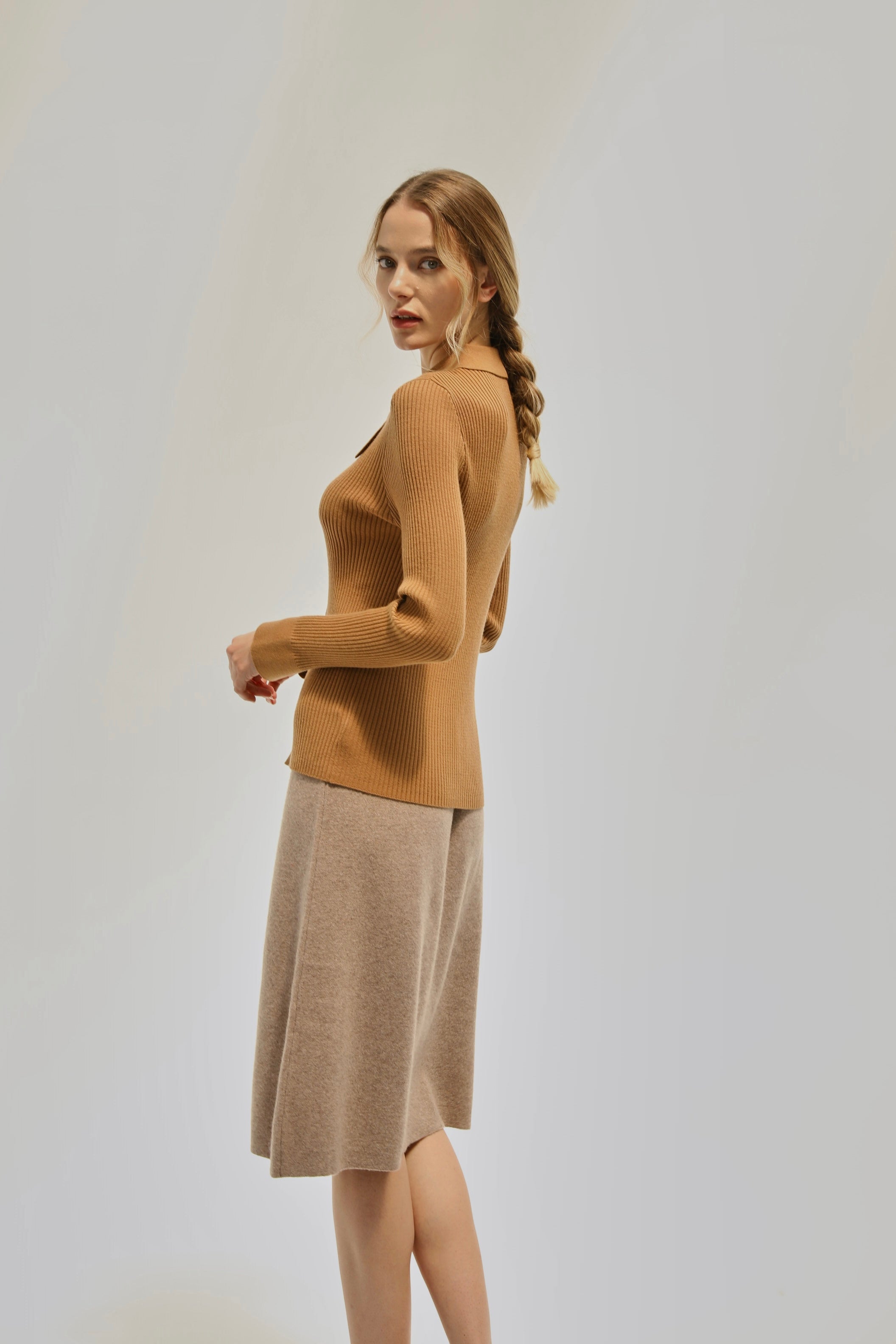 Winter Archive Wool Skirt - Brown