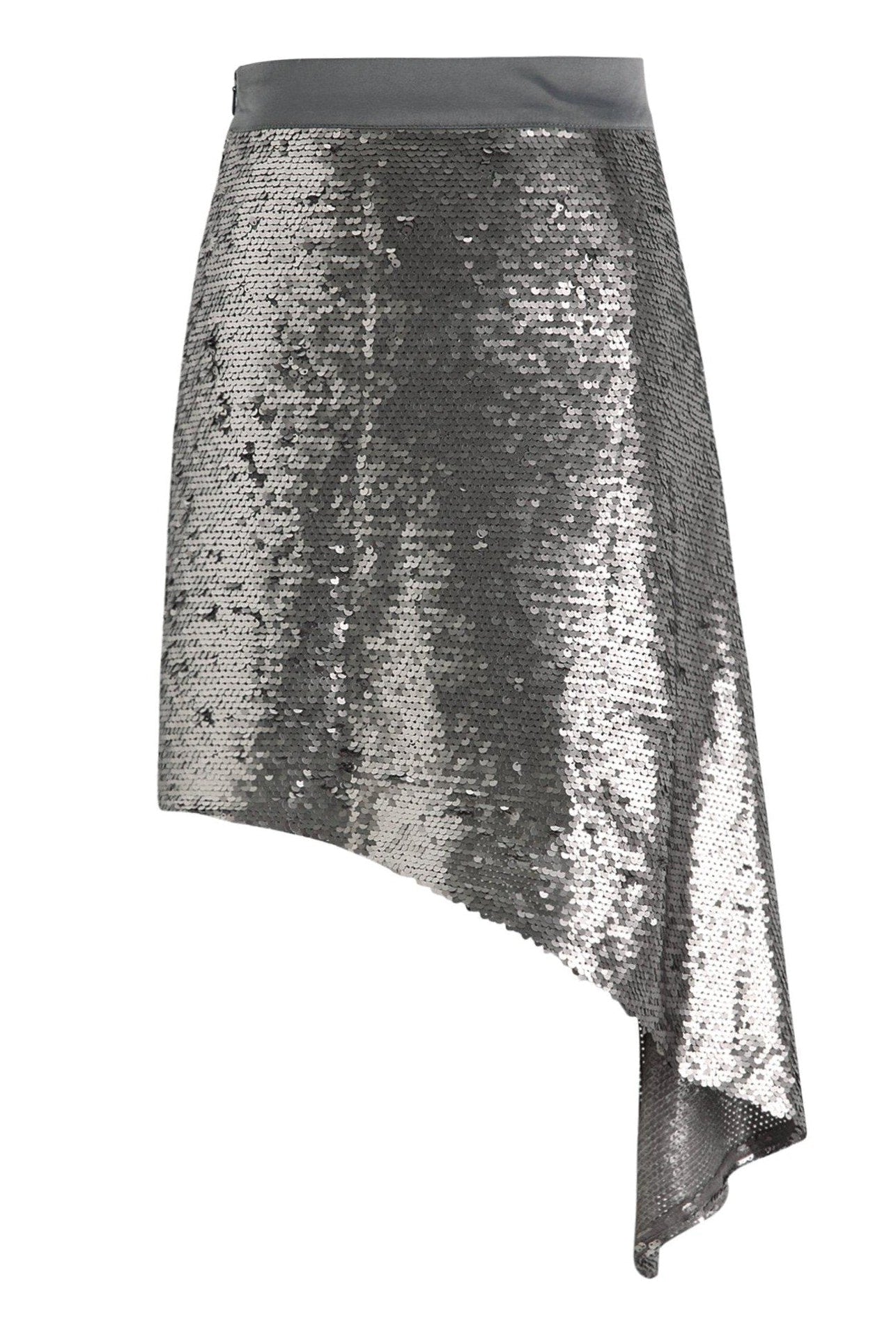 Shining Asymmetric Sequined Skirt