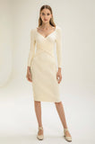 Hope Ribbed Knit Midi Dress - Cream