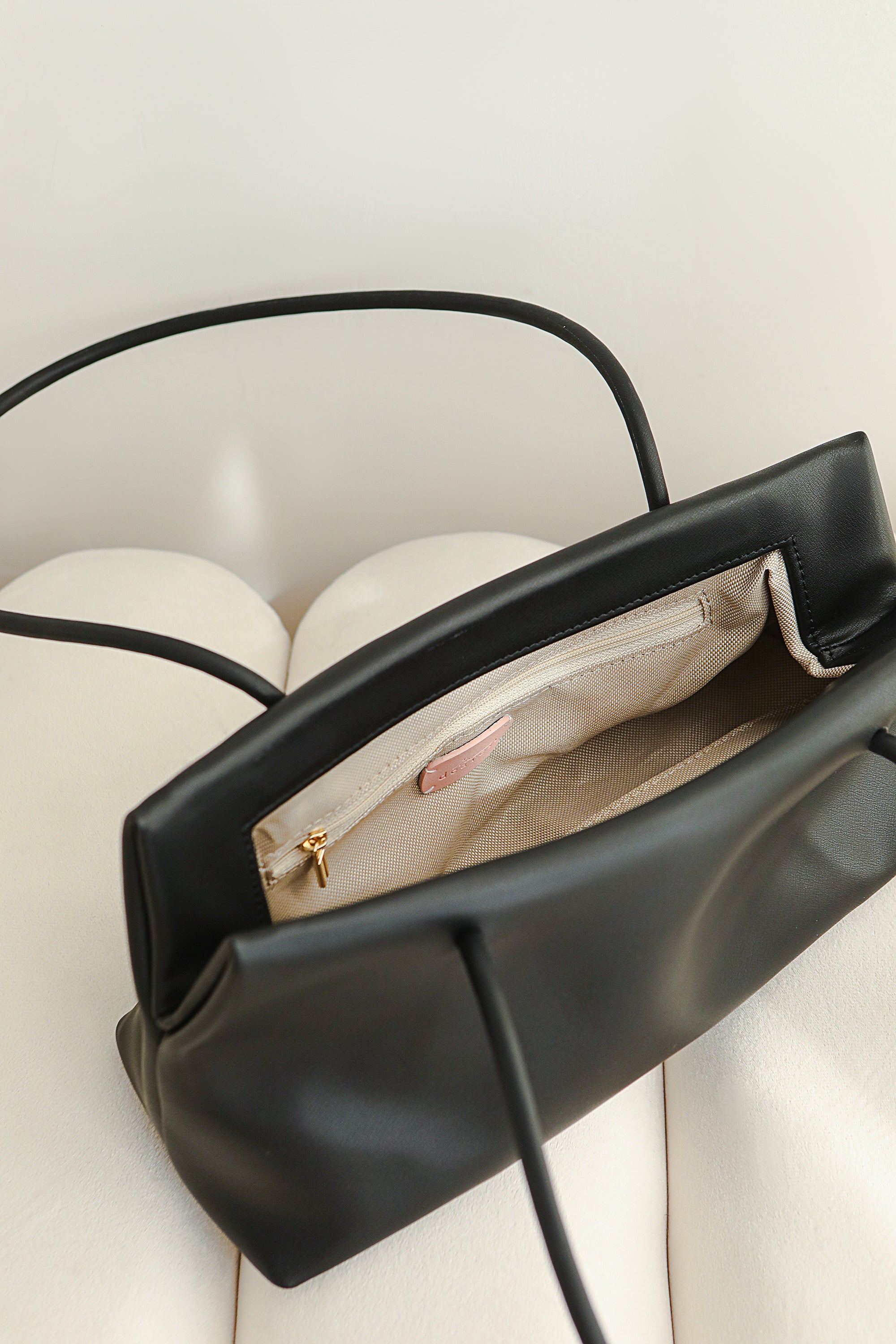 Zella Leather Shoulder Bag - Black