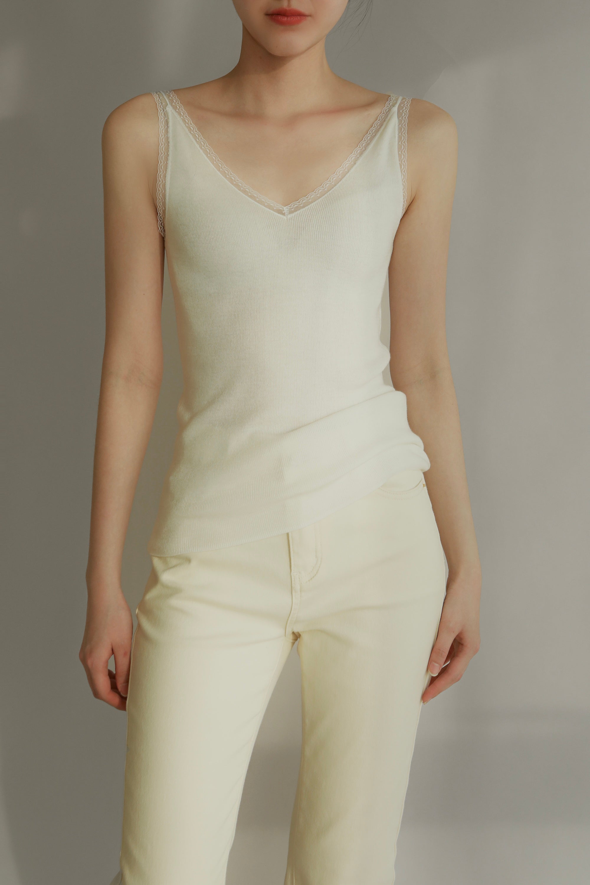 Soft Moment Cashmere And Wool Blend Tank - White