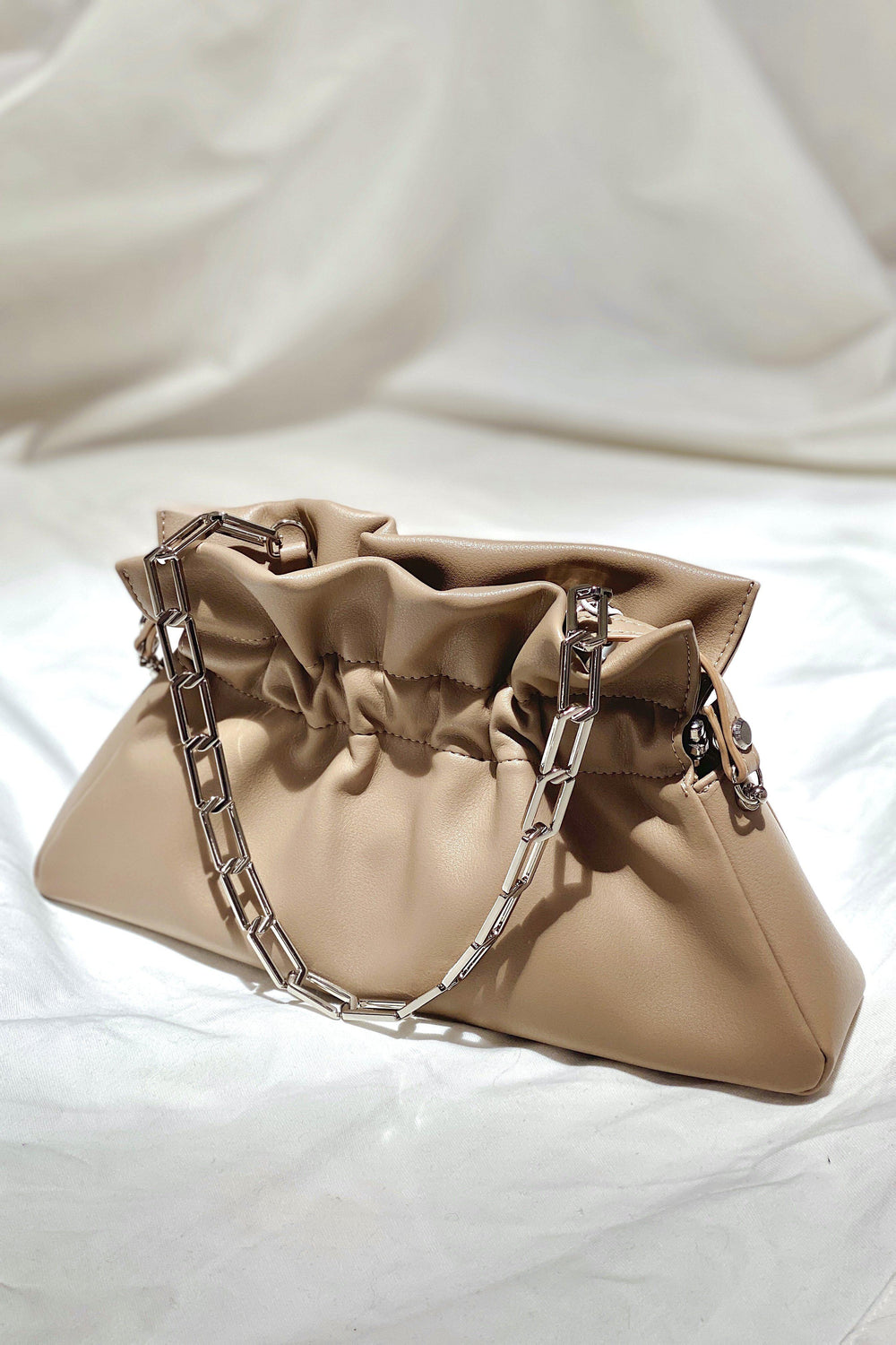 TESS GATHERED SHOULDER BAG - BROWN-ACCESSORIES-My Dearest