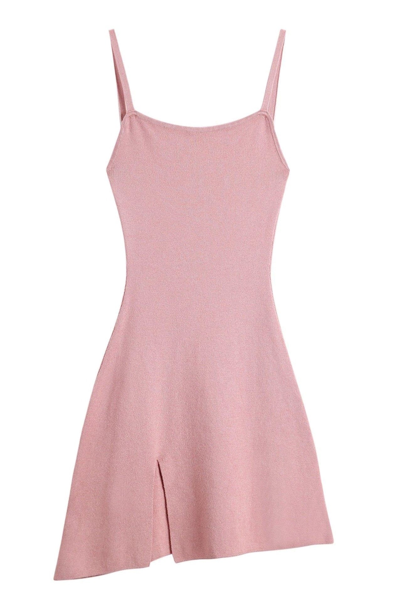 Sexy Back Stretch-Knit Mini Dress - Pink