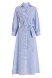 Carefree Belted Dress - Blue