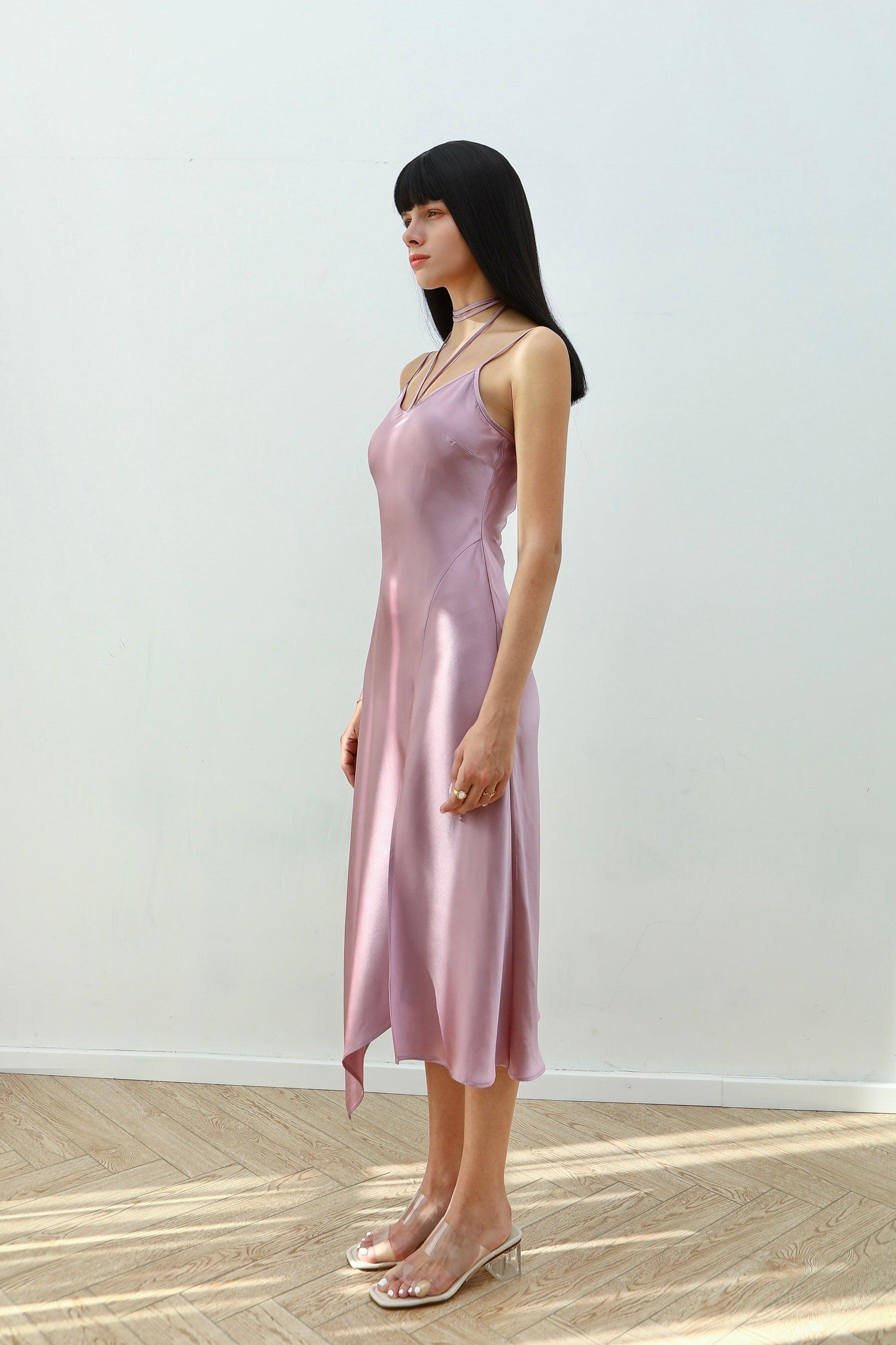 Lilac Satin Dress