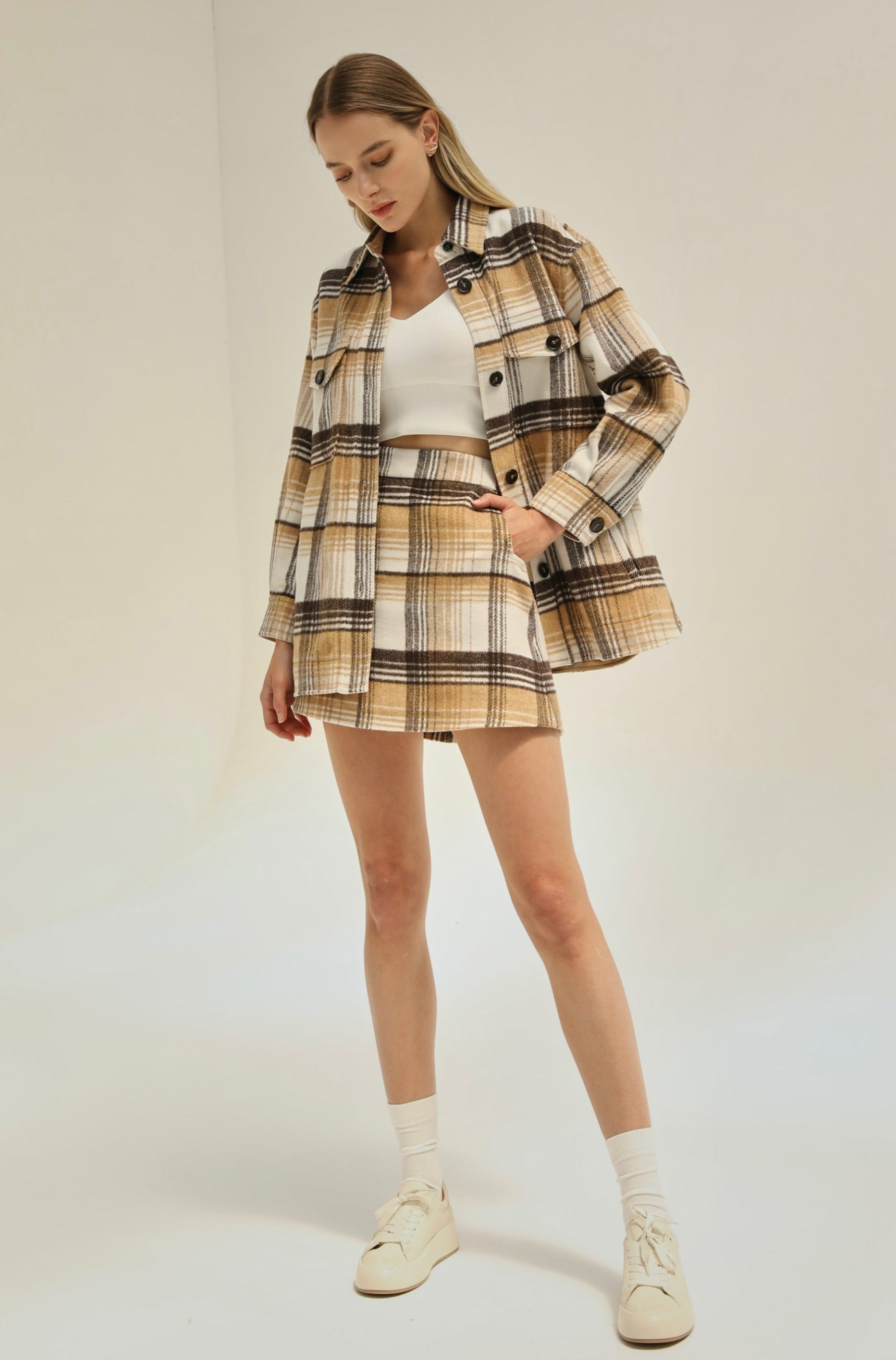 Clarke Wool Flannel Set - Jacket & Skirt