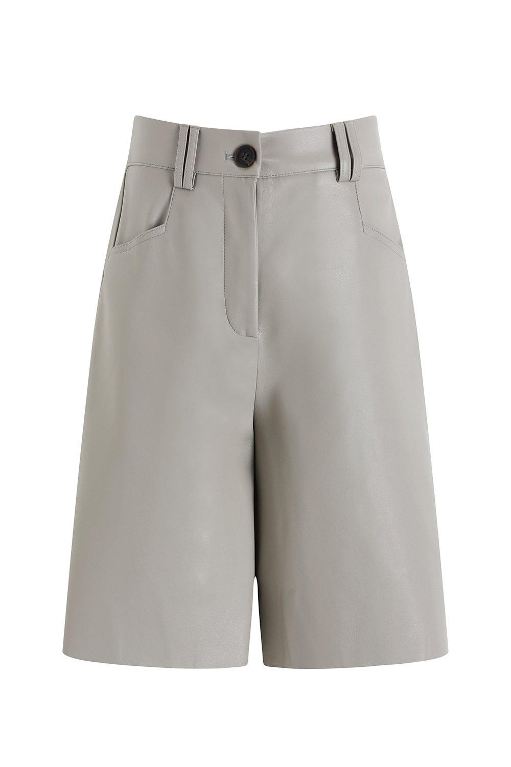 Life Style Pu Shorts - Light Grey