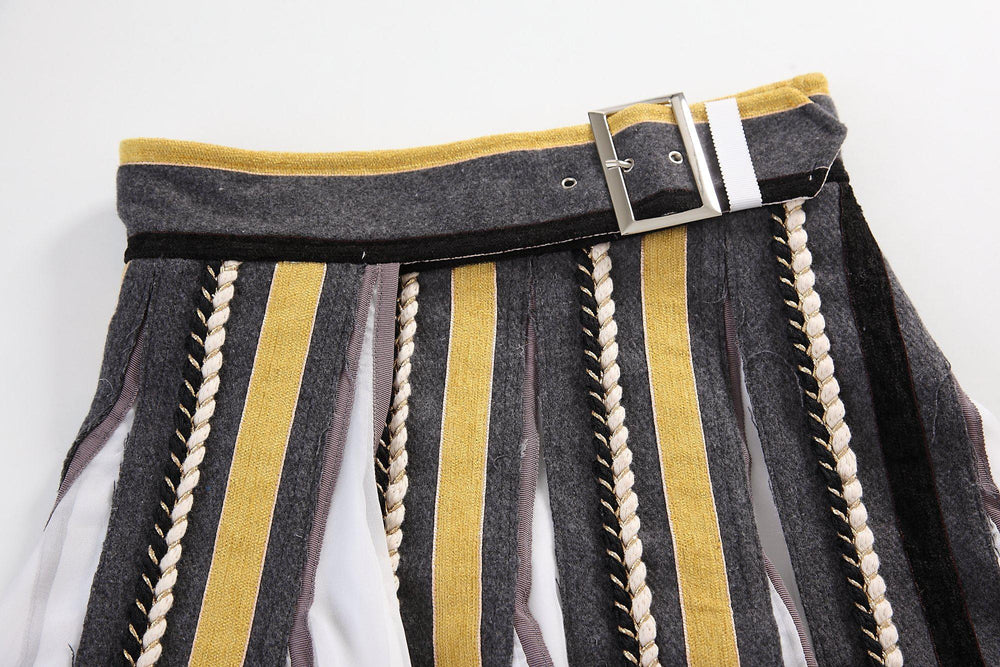 ALICE IN WONDERLAND WOOL AND CHIFFON WRAP SKIRT-SKIRTS-My Dearest